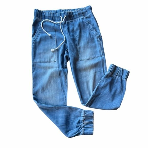 Chelsea & Violet Pants - Chelsea & Violet Chambray Drawstring Joggers